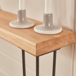 Off The Grain Oak Console Table  - 150Cm Wooden Table With Steel Legs - thumbnail 4