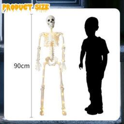 "Amorly 1 Pack 35"" Halloween Skeleton Decorations With 40 Led Warm Lights Poseable Joints,battery Operated For Yard Porch Garden Decor" - thumbnail 5