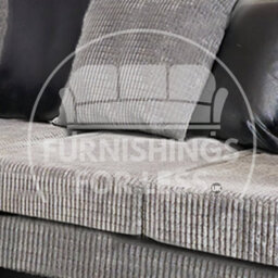 Furnishings For Less UK Luca Black And Grey 3 Seater Fabric And Leather Trim Cord - thumbnail 2