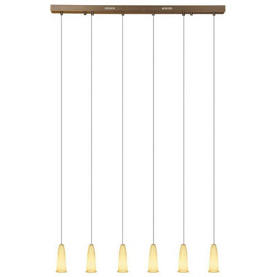 Luminosa Lighting Luminosa Delfino 6 Light Straight Bar Pendant Ceiling Light Bronze