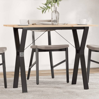 Berkfield Dining Table Y-Frame 100X50X75 Cm Solid Wood Pine And Steel - image 1