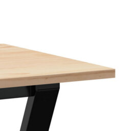 Berkfield Dining Table Y-Frame 100X50X75 Cm Solid Wood Pine And Steel - thumbnail 7