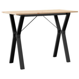 Berkfield Dining Table Y-Frame 100X50X75 Cm Solid Wood Pine And Steel - thumbnail 6