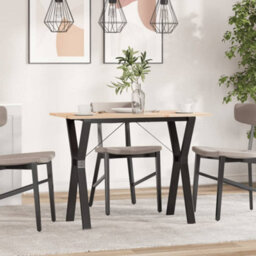 Berkfield Dining Table Y-Frame 100X50X75 Cm Solid Wood Pine And Steel - thumbnail 3