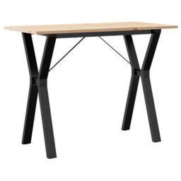 Berkfield Dining Table Y-Frame 100X50X75 Cm Solid Wood Pine And Steel - thumbnail 2