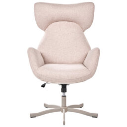 Beliani Swivel Armchair Sonderby Fabric Beige - thumbnail 4