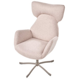 Beliani Swivel Armchair Sonderby Fabric Beige - thumbnail 6