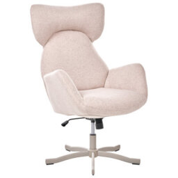 Beliani Swivel Armchair Sonderby Fabric Beige - thumbnail 1