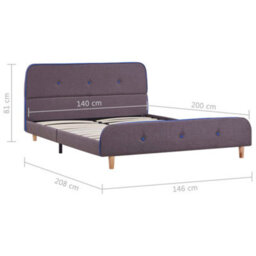 Berkfield Bed Frame Taupe Fabric 135X190 Cm 4Ft6 Double - thumbnail 6