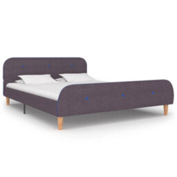 Berkfield Bed Frame Taupe Fabric 135X190 Cm 4Ft6 Double - thumbnail 1
