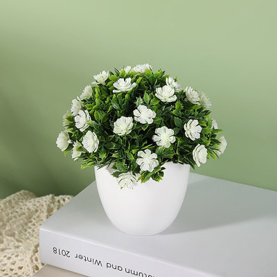 Artificial Potted Flowers Fake False Plant Outdoor Garden Home In Pot Decor Uk White