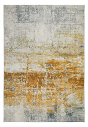 Ivory Gold Abstract Polyester Modern Soft Living Room, Bedroom Rug - 160Cm X 230Cm - thumbnail 3