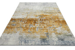 Ivory Gold Abstract Polyester Modern Soft Living Room, Bedroom Rug - 160Cm X 230Cm - thumbnail 4