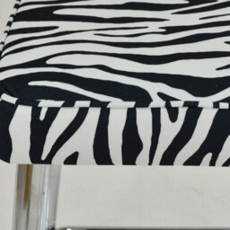Lakeland Furniture Swan Zebra Fabric Chrome Fixed Leg Base Bar Stool - thumbnail 6