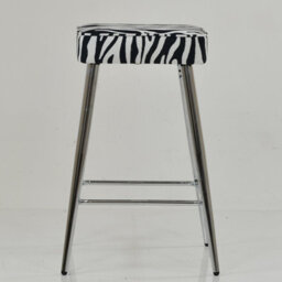 Lakeland Furniture Swan Zebra Fabric Chrome Fixed Leg Base Bar Stool - thumbnail 3