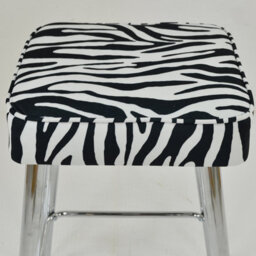 Lakeland Furniture Swan Zebra Fabric Chrome Fixed Leg Base Bar Stool - thumbnail 5