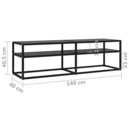 Berkfield Tv Cabinet Black 140X40X40.5 Cm Tempered Glass - thumbnail 6