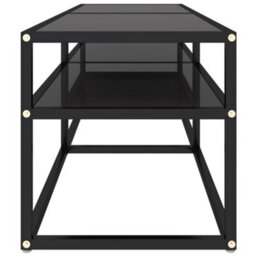 Berkfield Tv Cabinet Black 140X40X40.5 Cm Tempered Glass - thumbnail 4