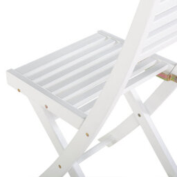 Beliani Bistro Set Folding Fiji Acacia Wood White - thumbnail 5