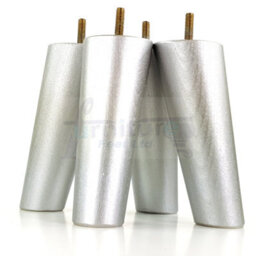 L&F Wood Legs Silver 160mm High Set Of 4 Angled Replacement Furniture Feet Settee Chairs Sofas Footstools M8 - thumbnail 4