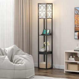 Costway Floor Lamp Freestanding Bedside Lounge Light Lamp W/ 3 Tier Storage Shelves - thumbnail 9