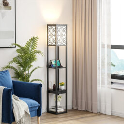 Costway Floor Lamp Freestanding Bedside Lounge Light Lamp W/ 3 Tier Storage Shelves - thumbnail 1
