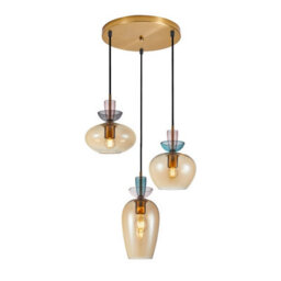 Luminosa Lighting Luminosa Fanda Cluster Pendant Ceiling Light Gold 3Xe27 - thumbnail 1
