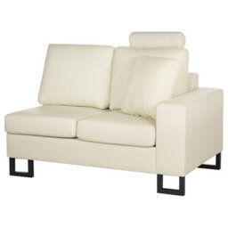 Beliani Corner Sofa 6 Seater Stockholm Leather Light Beige Right Hand - thumbnail 8