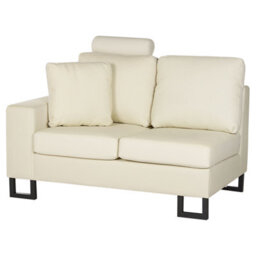 Beliani Corner Sofa 6 Seater Stockholm Leather Light Beige Right Hand - thumbnail 9