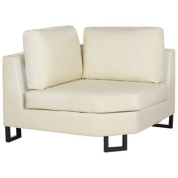 Beliani Corner Sofa 6 Seater Stockholm Leather Light Beige Right Hand - thumbnail 6
