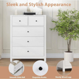 Dresser Bedroom 5 Drawers Dresser Chest Of Drawer For Bedroom Entryway - thumbnail 5