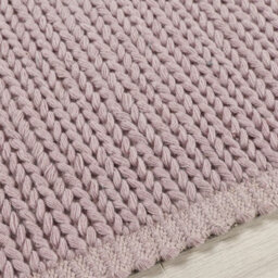 Cable New Blush Plain Handmade Wool Modern 20mm Thick Easy To Clean Rug For Bedroom, Living Room By Origins-160Cm X 230Cm - thumbnail 2