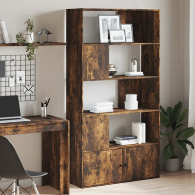 Berkfield Bookcase Smoked Oak 100X36X189 Cm Engineered Wood - image 1