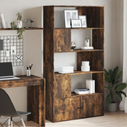 Berkfield Bookcase Smoked Oak 100X36X189 Cm Engineered Wood - thumbnail 1