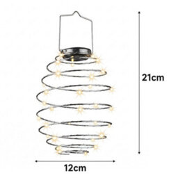 Silver Warm White New Solar Spiral Lights Led Hanging Beehive Lamps Garden Patio Decoration Uk