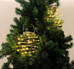 Silver Warm White New Solar Spiral Lights Led Hanging Beehive Lamps Garden Patio Decoration Uk - thumbnail 4