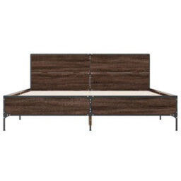 Berkfield Bed Frame Without Mattress Brown Oak 140X200 Cm - thumbnail 4
