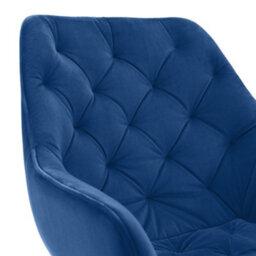 Julian Bowen Pair Of  Lorenzo Blue Velvet Dining Chairs With Arms, Upholstered, Set Of 2, Metal Legs, Height: 81 X Width: 59.6 X Depth: 65Cm - thumbnail 6