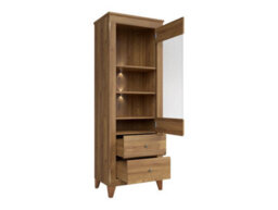 Arte Bergen 72 Cm Display Cabinet 1 Door 2 Drawer Golden Sibiu Larch - thumbnail 4