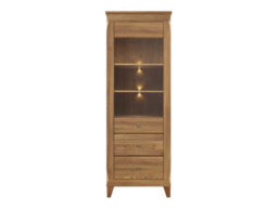 Arte Bergen 72 Cm Display Cabinet 1 Door 2 Drawer Golden Sibiu Larch - thumbnail 3