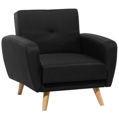 Beliani Recliner Chair Florli Fabric Black - image 1