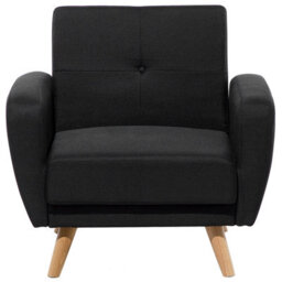 Beliani Recliner Chair Florli Fabric Black - thumbnail 5