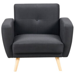Beliani Recliner Chair Florli Fabric Black - thumbnail 4