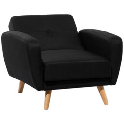 Beliani Recliner Chair Florli Fabric Black - thumbnail 7