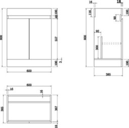 Affine 600mm Bathroom Gloss White Vanity Unit Basin Sink & Modern Close Coupled Toilet - thumbnail 9
