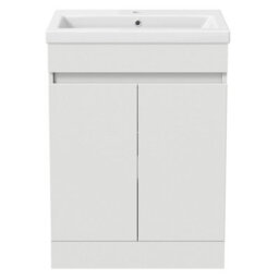 Affine 600mm Bathroom Gloss White Vanity Unit Basin Sink & Modern Close Coupled Toilet - thumbnail 7