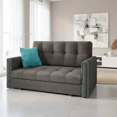 Viva Bis Iii Armchair With Sleep Function And Storage Grey With Turquoise - image 1