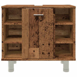 Berkfield Bathroom Cabinet Old Wood 60X32X53.5 Cm Engineered Wood - thumbnail 5