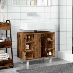 Berkfield Bathroom Cabinet Old Wood 60X32X53.5 Cm Engineered Wood - thumbnail 4