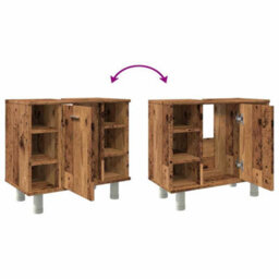 Berkfield Bathroom Cabinet Old Wood 60X32X53.5 Cm Engineered Wood - thumbnail 9